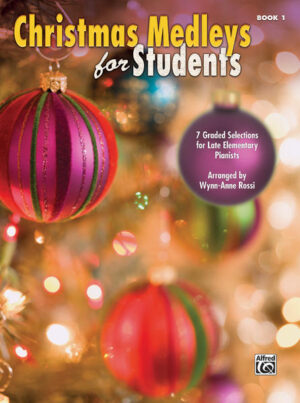 Christmas Medleys for Students enthält beliebte Weihnachtslieder, die geschickt zu Medleys zusammengefügt wurden und somit für Aufführungen ideal geeignet sind. Book 1 eignet sich für Anfänger mit Grundkenntnissen, wobei die Stücke grob nach Schwierigkeitsgrad geordnet sind. Komplexe Rhythmen wurden vermieden und nur einfache Achtelpatterns verwendet. Die Tonarten beschränken sich auf ein Kreuz oder Be. Zu den technischen Herausforderungen zählen Intervalle bis zur Septime, Akkorde in der Grundstellung sowie der einfache Einsatz des Fortepedals. Titel: Angels We Have Heard on High/Ding, Dong, Merrily on High * I Wonder as I Wander/Silent Night * Jingle Bells/Up on the Housetop * O Come, Little Children/O Come, All Ye Faithful * The Twelve Days of Christmas/Jolly Old Saint Nicholas * We Three Kings of Orient Are/Away in a Manger * We Wish You a Merry Christmas/Auld Lang Syne.