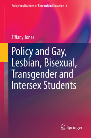 Leider hat der Verlag Springer International Publishing es versäumt, dem Buchhandel eine Inhaltsangabe zu dem Buch "Policy and Gay, Lesbian, Bisexual, Transgender and Intersex Students" von Tiffany Jones zur Verfügung zu stellen. Das ist bedauerlich, aber wir stellen unseren Leser und Leserinnen das Buch trotzdem vor.