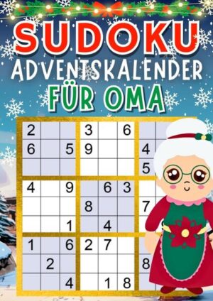 Sind Sie auf der Suche nach dem perfekten Weihnachtsgeschenk für Ihre Oma? Der Sudoku Adventskalender ist die ideale Wahl für Rätselliebhaber! Mit über 70 sorgfältig ausgewählten Sudokus, von leicht bis schwer, bietet dieser Kalender täglichen Rätselspaß im Dezember bis Weihnachten. Die große Schrift garantiert ein angenehmes Leseerlebnis, besonders für Senioren. Und keine Sorge, falls Oma mal nicht weiterkommt - die Lösungen sind auch enthalten! Schenken Sie Freude, Denkspaß und eine besondere Adventszeit. Ein liebevoll es Geschenk für Ihre geliebte Großmutter. Jetzt bestellen und Weihnachten unvergesslich machen!