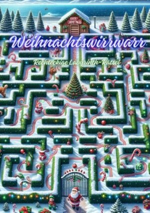 "Weihnachtswirrwarr: Rechteckige Labyrinth-Rätsel" ist ein interaktives Buch, das eine Sammlung von Labyrinthen in rechteckigen Formen präsentiert, alle mit festlichen Weihnachtsthemen. In diesem Buch können die Leser ihre Problemlösungs- und Navigationsfähigkeiten testen, während sie sich durch komplizierte Pfade und vertrackte Gänge voller weihnachtlicher Motive und Grafiken arbeiten. Es bietet eine unterhaltsame Herausforderung für alle Altersgruppen, die dabei helfen kann, kognitive Fähigkeiten wie visuelle Wahrnehmung und räumliches Denken zu fördern.