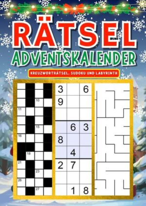 Du suchst nach dem perfekten Weihnachtsgeschenk für Mama, Papa, Oma, Opa oder befreundete Paare? Entdecke den Rätsel Adventskalender 2023 - nicht nur eine tägliche Dosis Vorfreude, sondern auch eine Herausforderung für den Kopf!   Jeden Tag erwarten dich gleich drei spannende Rätsel: Kreuzworträtsel, Sudoku und Labyrinth. So bleibt keine Zeit für Langeweile in der festlichen Jahreszeit.   Ein liebevolles Geschenk, das Erwachsenen nicht nur die Tage bis Weihnachten versüßt, sondern auch das Gehirn trainiert und die grauen Zellen auf Trab hält. Ideal für alle Rätselfreunde und die, die es werden möchten.   Mach deinen Liebsten eine besondere Freude und schenke ihnen 24 Tage voller Rätselspaß. Ein Adventskalender, der in Erinnerung bleibt und für festliche Unterhaltung sorgt. Bestelle jetzt und lass dich von der Magie der Weihnachtsrätsel verzaubern!