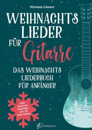 Praktische RINGBINDUNG! Die bekanntesten Weihnachtslieder für die Gitarre lernen! WEIHNACHTSHITS, DIE BEGEISTERN - Bist du unsicher, welche Weihnachtslieder du zuerst lernen solltest? Keine Sorge! In diesem Buch findest du eine sorgfältig ausgewählte Sammlung, die bei jedem gut ankommt. Lerne die Klassiker und Überraschungshits, die in der Weihnachtszeit für strahlende Augen sorgen werden! EFFIZIENTES ÜBEN IM ADVENT - Hast du das Gefühl, die Vorweihnachtszeit rast nur so an dir vorbei und lässt dir kaum Zeit zum Üben? Kein Grund zur Panik! Dieses Buch beinhaltet einen Adventskalender mit 24 Lehrvideos, sodass du jeden Tag Schritt für Schritt bis zum Heilig Abend geführt wirst. Selbst in der hektischen Dezemberzeit findest du so genügend Momente, um dich auf die Gitarre zu konzentrieren und deinen Liebsten beeindruckende Weihnachtslieder vorzuspielen! SELBSTUNTERRICHT DURCH ONLINE-TUTORIALS - Du suchst Videos, die dir alles einfach und logisch erklären, fühlst dich aber oft überwältigt oder verloren? Mit dem Online - Adventskalender und den Videos in diesem Buch erhältst du eine klare Struktur und den richtigen Weg zum Lernen. Entdecke, wie gezieltes Feedback und eine schrittweise Anleitung den Unterschied machen können. Damit wirst du deine Fortschritte spüren und mit Stolz die ersten Weihnachtslieder spielen! VORANKOMMEN OHNE STILLSTAND - Kennst du das Gefühl, auf der Stelle zu treten und nicht so recht voranzukommen? Du bist nicht allein! Mit den strukturierten Tipps und Übungen aus diesem Buch wirst du bald stetige Fortschritte sehen und spüren. Lass Frustration hinter dir und tauche mit neuer Motivation in die Welt der Weihnachtslieder ein! MOTIVATIONSBOOSTER - Kennst du diese Tage, an denen du einfach keine Lust aufs Üben hast oder an dir selbst zweifelst? Mit den inspirierenden Tipps und aufmunternden Tricks aus diesem Buch schaffst du es, solche Hürden zu überwinden. Entfache deine Begeisterung neu und erlebe, wie du mit jeder gespielten Note wächst! TALENT ODER TRAINING? - Glaubst du, dass nur Talent zählt? Lass dich überraschen, wie Hingabe und die richtige Methode mehr bewirken können als reines Talent. Mit diesem Buch öffnest du dir die Tür zu einer Welt, in der Übung tatsächlich den Meister macht! ROUTINE STATT ZUFALL - Übst du nur, wenn dir danach ist? Erfahre, wie eine konstante Übungsroutine nicht nur deinen Fortschritt beschleunigt, sondern auch dein Selbstvertrauen stärkt. Hier findest du den Weg zur Beständigkeit, die deine Fähigkeiten auf das nächste Level hebt! FINGERSTYLE BEARBEITUNGEN - Tauche in die zauberhafte Welt des Fingerstyle ein - entdecke alle Songs auch als Solofassungen im Fingerstyle. AKKORDE - ANSCHLÄGE - ZUPFMUSTER - LIEDTEXT - In diesem Buch findest du zu jedem Weihnachtslied ein detailliertes Zupfmuster, passende Anschlag Vorschläge, übersichtliche Akkorde, hilfreiche Griffbilder und den vollständigen Liedtext. So lernst du, jeden Song nicht nur zu spielen, sondern wirklich zu verstehen und mit Gefühl zu interpretieren. Bereit, Weihnachten in einem ganz neuen Licht zu erleben? Tauche mit unserem Gitarren Weihnachtslieder- und Lehrbuch in die Magie der Weihnachtslieder ein und werde zum Star des Abends. Beginne jetzt deine musikalische Reise und entdecke, wie erfüllend es ist, für dich und deine Lieben zu musizieren. Schenke dir und deiner Familie unvergessliche Momente - mit jedem Akkord, den du spielst!