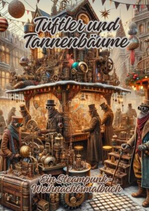 In "Tüftler und Tannenbäume: Ein Steampunk-Weihnachtsmalbuch" vereinen sich die festliche Freude der Weihnachtszeit und der Erfindungsgeist der Steampunk-Welt in einer Sammlung von inspirierenden Ausmalbildern. Die Seiten sind gespickt mit Szenen von weihnachtlichen Erfindungswerkstätten, dampfbetriebenen Weihnachtsdekorationen und tüftelnden Charakteren in viktorianischer Kleidung. Dieses Malbuch lädt dazu ein, in eine Welt einzutauchen, in der das traditionelle Weihnachtsfest durch das Prisma des Steampunk neu interpretiert wird, und bietet eine kreative Auszeit für Bastler und Träumer jeden Alters.