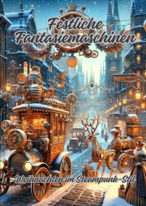 "Festliche Fantasiemaschinen: Weihnachten im Steampunk-Stil" nimmt seine Leser mit auf eine Reise in eine Welt, in der das nostalgische Flair der Feiertage auf die erfinderische Vision des Steampunk trifft. Jede Seite ist ein detailreiches Kunstwerk, das zum Ausmalen einlädt und Szenen von verschneiten viktorianischen Stadtbildern mit dampfbetriebenen Weihnachtsmärkten und mechanischen Spielzeugmachern darstellt. Dieses Malbuch bietet eine zauberhafte Verschmelzung von traditionellem Weihnachtszauber und der technischen Romantik des Steampunk, wodurch eine atmosphärische und immersive Ausmalerfahrung entsteht.