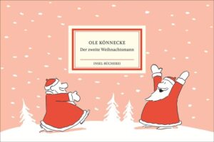 Die beiden Weihnachtsmänner sind eigentlich Freunde, aber ihre Berufsauffassungen könnten nicht unterschiedlicher sein. Der erste Weihnachtsmann fängt schon sehr früh mit seiner Arbeit an, belädt mühevoll seine Schlitten mit den vielen Geschenken, spannt die Rentiere an und hetzt von Termin zu Termin. Der zweite lässt es etwas ruhiger angehen: Warum nicht erst mal ausschlafen, ein Bad nehmen und danach eine Runde Schlittschuhlaufen? Als der erste Weihnachtsmann erschöpft von der letzten Runde nach Hause zurückkehrt und sich schwört, dass er sich diesen Stress zum letzten Mal angetan hat, erwartet ihn dort eine Überraschung … Dieser Band ist eine unnummerierte Sonderausgabe der Insel-Bücherei und textidentisch mit IB1488.