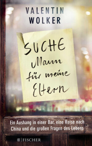 Leider hat der Verlag FISCHER Taschenbuch es versäumt, dem Buchhandel eine Inhaltsangabe zu dem Buch "»Suche Mann für meine Eltern«Ein Aushang in einer Bar, eine Reise nach China und die großen Fragen des Lebens" von Valentin Wolker zur Verfügung zu stellen. Das ist bedauerlich, aber wir stellen unseren Leser und Leserinnen das Buch trotzdem vor.