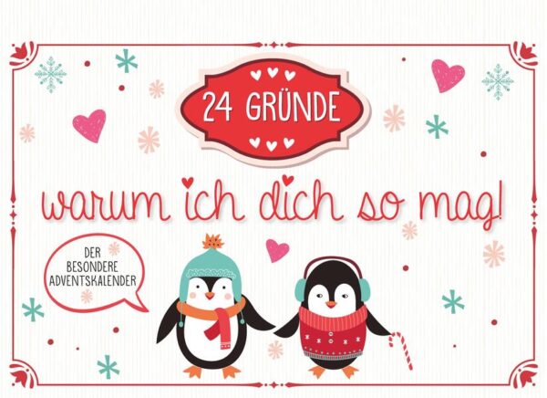 Mit dir ist das ganze Jahr Weihnachten! • 24 Sprüche, die von Herzen kommen und die Adventszeit deiner Liebsten versüßen. • Zauberhaft illustrierte Kalenderblätter • Praktische Spirale für ein einfaches Umblättern • Mit Aufstellfunktion Hier kommt ein ganz persönlicher Advents-Countdown für deine Liebsten: Tag für Tag kannst du ihnen damit zeigen, wie sehr du sie magst. 24 liebevoll illustrierte Blätter mit Sprüchen und Wünschen schenken Freude und zaubern täglich ein Lächeln aufs Gesicht deiner Freunde. Der praktische Tisch-Adventskalender zum Aufstellen ist die perfekte vorweihnachtliche Deko fürs Büro oder für Zuhause.