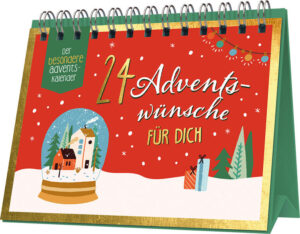 24 kleine Wünsche begleiten deine Liebsten durch die Adventszeit! • Zauberhaftes Geschenk für deine Lieblingsmenschen • 24 liebevoll gestaltete Wünsche und Sprüche für die Adventszeit • Praktischer Tischkalender zum Aufstellen mit Spiralbindung • • Ideal für den Schreibtisch oder als kleines Geschenk für einen lieben Menschen. Überrasche deine Liebsten mit diesem zauberhaften Adventskalender mit 24 besinnlichen Sprüchen und Wünschen! Liebevoll gestaltet ist der handliche Tischkalender zum Aufstellen im Büro oder Zuhause das perfekte Geschenk, um die Tage bis Weihnachten zu versüßen - ganz ohne Schokolade.