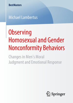 Leider hat der Verlag Springer Fachmedien Wiesbaden GmbH es versäumt, dem Buchhandel eine Inhaltsangabe zu dem Buch "Observing Homosexual and Gender Nonconformity BehaviorsChanges in Mens Moral Judgment and Emotional Response" von Michael Lambertus zur Verfügung zu stellen. Das ist bedauerlich, aber wir stellen unseren Leser und Leserinnen das Buch trotzdem vor.