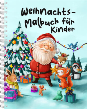 Weihnachts-Malbuch ab 4 Jahren Das erwartet dich: • 40 wunderschöne Weihnachtsmotive • für Kinder ab 4 Jahren • einseitiger Druck, um Durchdrücken zu vermeiden • Entspannung sowie Steigerung der Kreativität und Feinmotorik • Feld zum Eintragen des Namens auf der 1. Seite • einzelne Blätter sind einfach entnehmbar dank Ringheftung