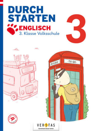 Die neu entwickelte Durchstarten-Lernhilfe Englisch für die 3. Klasse Volksschule unterstützt und fördert die Kids beim Erwerb ihrer Englischkenntnisse. Das Buch ist nach dem Doppelseitenprinzip aufgebaut: Jede Doppelseite bildet eine inhaltlich und methodisch-didaktisch abgeschlossene Übungseinheit, die mit einem Puzzlestein endet. Das Ausschneiden und Einkleben lässt ein „Diegoplom“ zur Belohnung für eifriges Üben entstehen. Alle Übungen sind in drei Schwierigkeitsgrade differenziert. Als Leitfigur formuliert Diego Dachs Tipps, Hinweise oder nützliche Regeln. Hörübungen dienen zur Festigung des Sprachgebrauchs. Rätselseiten wiederholen spielerisch erlernte Inhalte. Ein beigelegtes 4-färbiges Lösungsheft (die Lösungen sind darin gleich in die Buchseiten eingetragen) ermöglicht eine rasche Erfolgskontrolle. Das Buch kann unabhängig von jedem Schulbuch verwendet werden.