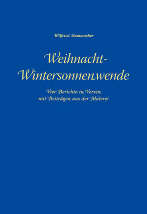 Zum Anfang und am Ende der zwölf Heiligen Nächte feiern wir die vier großen christlichen Feste: Ursprung der Menschheit, Weihenacht, Dreikönig und Epiphanias. Durch die Geisteswissenschaft Rudolf Steiners wurden diese Menschheits- und Gottesschritte, wie sie uns das Christentum durch zwei Jahrtausende überliefert hat, sowohl ins Kosmische erweitert wie in seiner Wesensoffenbarung unserem Verständnis um ein Unendliches näher gerückt. Mit diesen 'Vier Berichten in Versen' wird der Versuch gemacht, die überwältigende Vielfalt dieser Erkenntnisse zusammengefasst anschaulich zu machen. Warum in Versen? 'Man muss sich klar sein darüber: die Verstandeskraft verscheucht den Geist