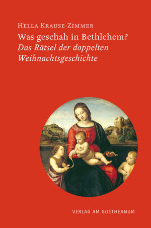 Die doppelte Weihnachtsgeschichte war ein Motiv, das Hella Krause-Zimmer ein Leben lang begleitete. In dieser letzten, phänomenologischen Betrachtung der unterschiedlichen Berichte über die Geburt Christi, die in den Evangelien erzählt werden, weckt und stellt die Autorin Fragen, die jeden Leser, auch Schüler der Oberstufe anregen, die tieferen Geheimnisse des Rätsels der beiden Jesusknaben zu erkunden. Beispiele aus der Kunst zeigen, dass auch mancher Maler früherer Zeiten um dieses Geheimnis wusste.