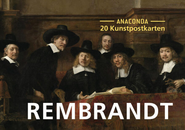 Rembrandt van Rijn (1606-1669) gilt als einer der bedeutendsten Künstler des Barock. Während des »Goldenen Zeitalters« der niederländischen Kunst schuf er ebenso virtuos wie facettenreich Porträts, Landschafts- und Historienbilder und bearbeitete biblische und mythologische Themen. Er war nicht nur ein Meister von Licht und Schatten, des Chiaroscuro, auch aufgrund seiner Themenwahl gilt er als »Erneuerer der Malerei«. 1631 zog er von Leiden nach Amsterdam, wo er rasch zu einem der bedeutendsten Porträtkünstler avancierte und eine erfolgreiche Werkstatt führte. Seine Bilder wurden schon zu Lebzeiten durch Kupferstiche und Kopien verbreitet und vielfach rezipiert, dennoch starb er in Armut. Sein Werk umfasst etwa 350 Gemälde, 700 Zeichnungen und 314 Radierungen, von denen 20 der berühmtesten in diesem Postkarten-Set versammelt sind.