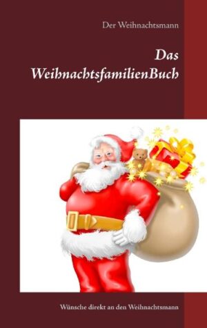 Liebe Familie, hier schreibt der Weihnachtsmann. Ich nehme Eure Wünsche gerne mit diesem Buch entgegen. Das erspart meinen kleinen Elfen das mühsame Binden der vielen Briefe und Euch werden auch die Wünsche Eurer Lieben aufgezeigt. Welches Weihnachten war für die Oma am Schönsten? Was wünscht sich der Papa und glaubt der Enkel eigentlich noch an mich? Was ist den Lieben wichtig und was wünschen sie sich? Das alles wirst Du in diesem Buch erfahren. Fülle es selbst aus und gebe es weiter. Dieses Buch müsst ihr mir nicht schicken. Es ist aus Zauberpapier und jeder Eintrag erreicht mich direkt auf meinem WeihnachtsmannPad. So habt ihr auch für jedes Weihnachten ein schönes Andenken mit diesem Buch. Fröhliche baldige Weihnacht Euer Weihnachtsmann