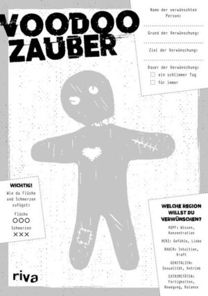 Haben wir nicht alle schon mal davon geträumt, dem nervigen Nachbarn, der stets schlecht gelaunten Kassiererin oder dem fiesen Chef so richtig eins zu verpassen? Mit Papier-Voodoo ist das nun endlich möglich - auf originelle, kreative und doch völlig gefahrlose Art und Weise. Machen Sie Ihrem Ärger Luft und quälen Sie Ihre bösen Geister mit einem hässlichen Schnurrbart, einem Entenarsch oder einem Hieb mit der Nadel in die Weichteile. Natürlich nur auf Papier. Es war nie einfacher, wieder zu innerer Ruhe und Gelassenheit zu finden!