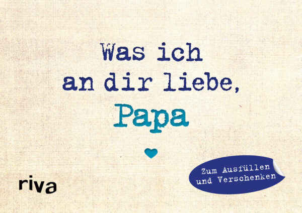 Man hat seinen Papa lieb, weiß aber nicht, wie man es ihm sagen soll? Mit der Miniversion von Was ich an dir liebe, Papa gelingt das schnell und einfach und trotzdem sehr persönlich. Tiefgründige, witzige und emotionale Fragen und Denkanstöße helfen, das zu formulieren, was man sonst nie in Worte fassen könnte. Als ausgefülltes Album ist dieses Buch eine wunderschöne Liebeserklärung. Nicht nur zum Vatertag, zum Geburtstag oder zu Weihnachten, sondern auch zwischendurch ist es das perfekte Geschenk.