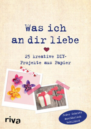 Verliebte freuen sich am meisten über selbst gemachte Geschenke - sie sind einzigartig, individuell und kommen garantiert von Herzen. Für solche liebevollen Geschenke bietet dieses Buch nun 25 kreative Falt- und Bastelanleitungen, mit denen du deinen Schatz auf jeden Fall begeistern wirst. Dafür musst du kein großer Origami-Künstler sein, denn mithilfe der ausführlich bebilderten Schritt-für-Schritt-Anleitungen kannst du auch als Anfänger selbst gefaltete Pralinenschachteln, dekorative Girlanden oder bewegliche Grußkarten anfertigen. So wird jeder Valentinstag oder Jahrestag in Zukunft einzigartig. Mehr Informationen und weitere tolle Produkte zum Bestseller »Was ich an dir liebe« von Alexandra Reinwarth gibt es unter: www.was-ich-an-dir-liebe.de