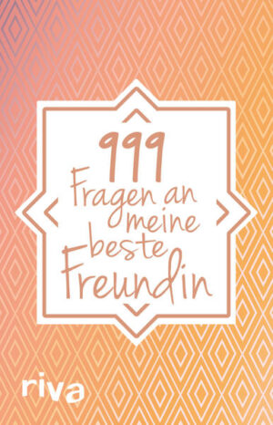 Deine beste Freundin ist einer der wichtigsten Menschen in deinem Leben. Ihr erzählt euch nicht nur alles und kennt all eure Geheimnisse, ihr ertragt auch eure Macken und teilt den gleichen Humor. Das gemeinsame Ausfüllen der 999 lustigen, ernsten, verrückten und interessanten Fragen macht nicht nur viel Spaß, ihr entdeckt auch ganz neue Seiten an der anderen und an eurer Freundschaft. Die mal einzeln, mal zusammen auszufüllenden Fragen beschäftigen sich mit euren persönlichen Vorlieben, gemeinsamen Erinnerungen, Herzenswünschen, Gemeinsamkeiten, Unterschieden und damit, was eure Freundschaft so einzigartig und besonders macht. Ausgefüllt wird das Buch so zu einem ganz besonderen Erinnerungsstück.