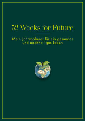 Unsere persönliche Zukunft und die unseres Planeten sind untrennbar miteinander verknüpft. Wenn du die Erde vor den Folgen des Klimawandels retten und etwas für deine Gesundheit tun möchtest, zählt jeder einzelne Tag. Deswegen ist es essenziell, die kleinen Entscheidungen des Alltags überlegt zu treffen, denn jede unserer Handlungen hat direkte Auswirkungen auf die Umwelt und unser eigenes Wohlbefinden. Doch gesünder und nachhaltiger zu leben, erfordert Planung - bei der Umsetzung hilft dir dieser Jahresplaner. Er erklärt dir, welche Auswirkungen dein Verhalten und deine Konsumentscheidungen haben, und liefert dir jede Menge DIY-Ideen, Rezepte, Saisonkalender, Tipps und Anregungen für einen gesunden und nachhaltigen Alltag. Die einfache Grundstruktur mit undatiertem Kalendarium erleichtert dir das Planen, Ordnen und Festhalten und gibt dir Raum für individuelle Gestaltungs- und Verwendungsmöglichkeiten. Nutze den Planer als To-do-Liste, Tagebuch, Notizbuch, Mahlzeitenplaner, Bullet Journal oder Schlaftagebuch und starte noch heute mit deinem neuen grünen Leben!