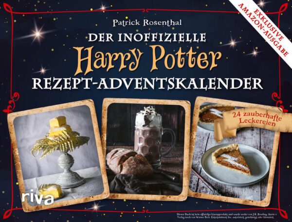 Bei diesem Adventskalender handelt es sich um die exklusive Amazon-Ausgabe des inoffiziellen Harry-Potter-Adventskalenders. Dieser Kalender ist ein Softcover ohne verbundene Türchen. Er ist auch in einer Hardcover-Ausgabe mit identischem Inhalt erhältlich. Butterbier, Siruptorte und Kürbispasteten schmecken in der Weihnachtszeit besonders gut! Mit diesem zauberhaften Rezept-Adventskalender holst du dir die kulinarische Welt von Harry Potter nach Hause. 24 Rezepte für magische Leckereien, die die Wartezeit bis zum frohen Fest verkürzen, warten auf dich.