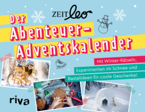 In deinem »ZEIT LEO Abenteuer-Adventskalender« findest du Experimente, Geschichten, Rezepte, Weihnachtswitze und Anleitungen zum Basteln und Bauen. Außerdem erfährst du ganz viel über den Winter: zum Beispiel, wie schnell Lawinen sein können, ob Pinguine an den Füßen frieren und ob im Norden Finnlands wirklich der Weihnachtsmann wohnt. Das alles ist zwischen verschlossenen Seiten versteckt. Schneid jeden Tag eine auf - für dein Weihnachtsabenteuer! Viel Spaß und eine schöne Adventszeit!