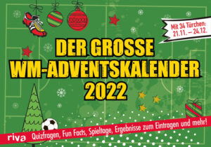 Bei diesem Adventskalender handelt es sich um die Hardcover-Ausgabe des WM-Adventskalenders 2022 mit verbundenen Türchen zum Auftrennen. Er ist auch als Softcover (exklusive Amazon-Ausgabe) mit geändertem Format und identischem Inhalt erhältlich. Eine Fussball-WM im Winter? Da kommt dieser Adventskalender gerade recht! Beantworte Quizfragen rund um die WM, erfahre spannende Fun Facts, spiele mit deinen Freunden und trage deine Tippergebnisse direkt in das entsprechende »Törchen« ein. Und da die Weltmeisterschaft nicht erst am 1. Dezember beginnt, hat dieser ganz spezielle Adventskalender statt 24 natürlich 34 Türchen - für Spannung vom ersten Spieltag bis Heiligabend! *** Durch eine Entscheidung der FIFA wurde das Eröffnungsspiel kurzfristig um einen Tag vorgezogen. Das Turnier startet somit am 20.11., dieser Adventskalender am 21.11. - er kann aber abgesehen von dieser kleinen Verzögerung ganz regulär genutzt werden. ***