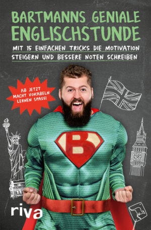 Hurra, mit dem Bartmann macht Englischlernen endlich Spaß! Alle lieben den Bartmann. Denn der ist nicht nur ein gefeierter TikTok-Star, sondern auch Lehrer an einer internationalen Schule in Berlin. Dort unterrichtet der gebürtige Australier Englisch. Und das geschieht wie in seinen Videos mit ganz viel Spaß. In diesem genialen Lernbuch ab 10 Jahren hat der bärtige Superheld für dich die Dos und Don’ts der englischen Sprache in 15 lustigen Lektionen zusammengefasst. Der Bartmann verrät dir, wie es dir gelingt, einfach und effektiv Vokabeln zu lernen, und wie du es schaffst, dir jede noch so vertrackte Grammatikregel zu merken. Außerdem enthält jedes Kapitel einen kleinen Übungsteil, mit dem du dein neu erlerntes Wissen gleich testen kannst. Klar ist: Mit diesen superschlauen Tipps und Tricks wirst du sowohl im Englischunterricht als auch auf TikTok & Co. richtig durchstarten!