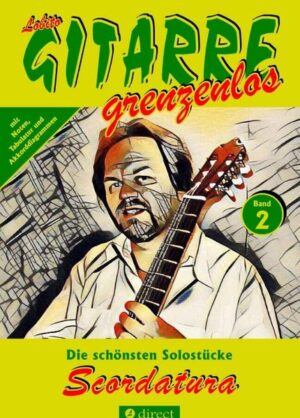 . Eine Sammlung (Band 2) der schönsten Solostücke für Gitarre in verschiedenen Stimmungen (Scordatura) des Gitarristen, Autors und Komponisten Lobito sowohl in traditioneller Notenschrift als auch in leicht lesbarer Gitarrentabulatur mit ausführlichen Fingersätzen für beide Hände und hilfreichen Griffdiagrammen sowie umfangreichen Zeichenerklärungen, Ausführungshinweisen und wertvollen Spieltipps.