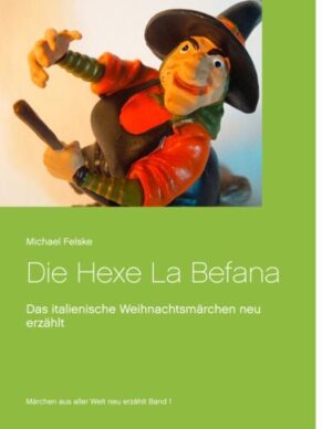 Befana ist der Name einer Hexe des italienischen Volksglaubens. Sie sucht in der Nacht vom 5. auf den 6. Januar das Jesuskind. Dazu fliegt sie auf einem Besen von Haus zu Haus, bringt Geschenke oder Tadel in Form eines Stückes Kohle. Der Name stammt von dem Kirchfest der Heiligen Drei Könige Kaspar, Melchior und Balthasar namens Epiphanie ab. In dieser Sage heißt es, dass Befana vom Weihnachtsstern zur Krippe Jesu geführt werden sollte. Weil Befana sich zu spät auf den Weg machte, war der Stern am Himmel bereits erloschen. So beschenkte sie einfach alle Kinder in der Hoffnung, das Jesuskind werde schon dabei sein. Michael Felske hat diese Sage durch seine Bearbeitung in ein gefühlvolles Weihnachtsmärchen für Jung und Alt verwandelt.