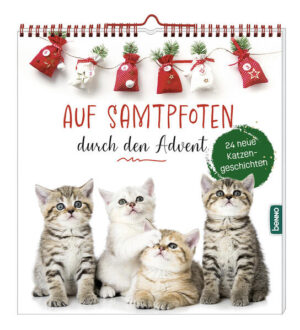 Dieser liebevoll gestaltete Adventskalender wird das Herz jedes Katzenfreundes erwärmen: Auf jedem Kalenderblatt finden sich ein wunderschönes Katzenfoto und eine kurze Geschichte aus dem Leben der Samtpfoten und ihrer Zweibeiner. Mal humorvoll, mal zum Nachdenken anregend zeigen diese Geschichten: Auch die kleinsten Geschöpfe Gottes verdienen Achtung und können des Menschen Herz erobern. • 9. Jahrgang des beliebten Adventskalenders mit 24 neuen unterhaltsamen Katzengeschichten • wunderschöne Katzenfotos: verspielt, elegant und heiter • Wand- und Aufstellkalender