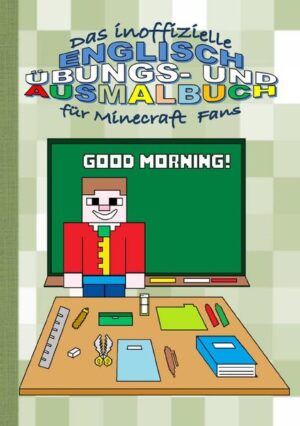 Du bist ein leidenschaftlicher MINECRAFT Spieler, malst gerne Bilder aus, und möchtest mit Spaß und Freude Englisch lernen? Dann ist dieses Buch genau das Richtige für dich! Du kannst viele Englisch Übungsspiele und Rätsel, verbunden mit MINECRAFT Themen und Bildern, die du alle ausmalen kannst, erwarten. So macht Lernen richtig Spaß! Alle Spiele sind einfach verständlich und für Minecrafter geeignet, die sich im 1. und 2. Englischlernjahr befinden (i.d.R. 3. und 4.Klasse). Die Übungsspiele und Rätsel im Buch gibt es zu den folgenden Themen: Der Klassenraum, die Farben, der Kalender, die Kleidung, die Zahlen, die Mengen, das Haus, die Küche, das Bad, das Wohnzimmer, die Tiere, der Körper, die Uhrzeit, das Wetter und der Garten. Im Kapitel ‚Vokabeln‘, werden die gesamten Vokabeln mit ihrer Übersetzung aufgelistet. Alle Lösungen zu den Übungsspielen und Rätseln sind übersichtlich im Lösungskapitel dargestellt. Damit ist dieses Buch grundsätzlich auch für ein Eigenstudium geeignet. Ein Muss für alle MINECRAFT Fans, die mit viel Spaß Englisch lernen wollen.