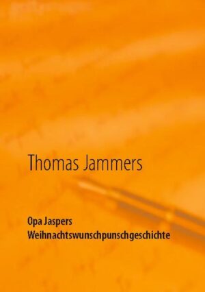 Opa Jaspers Weihnachtswunschpunsch ist eine von insgesamt fünf weihnachtlichen Kurzgeschichten. Die Ihnen in diesem Buch Kurzweil und Freude bereiten sollen in der anstehenden Weihnachts-und Adventzeit. Erleben Sie die Abenteuer einer kleinen Maus in Bethlehem zur Zeiten von Christi Geburt und stellen Sie fest, dass auch Engel nicht unfehlbar sind. Was passiert denn, wenn der Weihnachtsmann ausfällt? Richtig dann nehmen wir den Weihnachtsosterhasen, oder nicht? Und wer sagt eigentlich das Weihnachten immer schön sein muß? Erleben Sie in Lukas 2019 eine etwas traurige, aber Hoffnung machende Geschichte sehr persönlicher Natur. Und zu guter Letzt was feiern wir eigentlich? Den Geburtstag von Jesus Christus, doch weiß er das überhaupt? Die Antwort auf diese Frage und viele andere können Sie diesen Kurzgeschichten entnehmen. Viel Spaß beim Lesen wünscht Ihnen Thomas Jammers