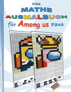 Du spielst gern Among us, und malst auch gerne? Dann ist dieses Buch genau das Richtige für dich! Es erwarten dich 18 Ausmalbilder mit beliebten Among us Figuren. Übe dich in Multiplikation, Subtraktion, Division und Addition. Löse die Matheaufgaben in jedem Kästchen und nutze den Farbschlüssel unter der Grafik um die Farbe des Quadrats zu bestimmen. Die Ausmalbilder gibt es in den Schwierigkeitsstufen Basis (1. und 2. Klasse) und Fortgeschritten (3. und 4.Klasse). Das einzige was du dazu braucht ist dieses Buch und Farbstifte. Ein absolutes Muss für alle Among us Fans!