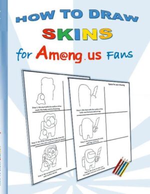 Yippiee! Finally, the book to learn the step-by-step drawing of Among us skins, everyone was so much looking forward to, is available! It contains easy step-by-step instructions for drawing of 19 Among us skins and pets which can also be colored. Drawing skins will keep kids entertained for hours in a creative way. Use colored pencils, felt-tip pens or watercolors to personalize the heroes. Also perfect as a gift! An absolute must for all Among us fans!