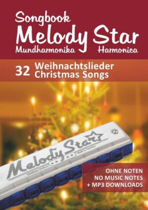 Liederbuch mit 32 bekannte und beliebte Weihnachtslieder für die Hohner "Melody Star" Mundharmonika. Die Melodien wurden einfachst mit den Zahlen/Symbolen, die auf dem Instrument zu finden sind aufbereitet. Die Gesangsmelodie gibt die Rhythmik der zu spielenden Töne an. Liedtexte in Originalsprache