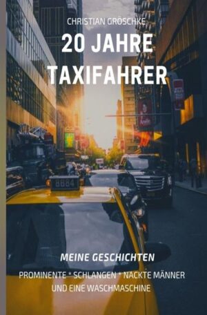 20 Jahre Taxifahrer ist ein Buch mit lustigen Geschichten wie Das falsche Krankenhaus oder Babyalarm. Wie man vom Taxifahrer zum Vater werden kann. Fragwürdige Erlebnisse erfuhr ich in Mit dem Taxi zum Suizid, und Mit einer Urne durch die Stadt. Eine letzte Reise mit dem Taxi zum Friedhof. Emotional wird es in Immer ein offenes Ohr und spannende Geschichten in den Kapiteln Ein Bräutigam macht Stress und Ein Ingenieur und die Polizei. Die Stories Sex im Taxi  und mit dem Taxi nach Paris" solltet ihr euch auch nicht entgehen lassen, sowie weitere Geschichten.