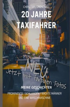 20 Jahre Taxifahrer ist ein Buch mit lustigen Geschichten wie Das falsche Krankenhaus oder Babyalarm. Wie man vom Taxifahrer zum Vater werden kann. Fragwürdige Erlebnisse erfuhr ich in Mit dem Taxi zum Suizid, und Mit einer Urne durch die Stadt. Eine letzte Reise mit dem Taxi zum Friedhof. Emotional wird es in Immer ein offenes Ohr und spannende Geschichten in den Kapiteln Ein Bräutigam macht Stress und Ein Ingenieur und die Polizei. Die Stories Sex im Taxi  und mit dem Taxi nach Paris" solltet ihr euch auch nicht entgehen lassen, sowie weitere Geschichten.