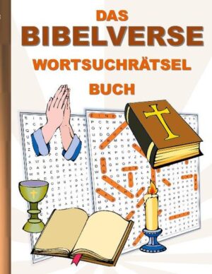 Achtung liebe BIBEL Fans! Das erste Buch mit vielen spannenden Wortsuchrätseln zum Thema BIBELVERSE ist endlich da! Ob du gerade eine Pause von deinen täglichen Pflichten machst, im Bus oder in der U-Bahn sitzt, auf etwas wartest, oder du einfach nur entspannen möchtest, mit diesem besonderen Buch kannst du die positive Wirkung der BIBELVERSE jederzeit in Form von kniffligen Worträtseln genießen. Ein Muss für alle Personen, die auf besondere Art, Kraft und Weisheit aus Versen der Bibel ziehen möchten! Die Rätsel sind gut lesbar in großer Schrift gehalten. Die Lösungen finden sich ebenfalls im Buch. Wortsuchrätsel zu lösen ist eine sinnvolle Beschäftigung, ist motivierend und Training für die grauen Gehirnzellen! Perfekt auch als Geschenk oder Mitbringsel. Weitere Wortsuchrätselbücher von Brian Gagg: H I S T O R Y: 1970iger Jahre, 1980iger Jahre, 1990iger Jahre, 1980iger Jahre Retrospaß, 1.WELTKRIEG, 2.WELTKRIEG, S P O R T: ANGELN, BADMINTON, BASKETBALL, BOWLING, EISHOCKEY, FALLSCHIRMSPRINGEN, FELDHOCKEY, FUßBALL, GOLF, HANDBALL, MINIGOLF, POKERN, RADSPORT, REITSPORT, SCHACH, SCHWIMMSPORT, SKI SPORT, SPORTARTEN, SQUASH, TENNIS, TISCHTENNIS, VOLLEYBALL, F A M I L I E U N D B E Z I E H U N G E N: MUTTER, VATER, SCHWESTER, BRUDER, OMA, OPA, FREUNDSCHAFT, LIEBESZITATE, F R E I Z E I T U N D H O B B I E S: GRILLEN, SKAT, URLAUB, SMARTPHONE und HANDY, AUTOMARKEN, BLUMEN, GARTEN, HUNDE, KATZEN, J A H R E S Z E I T E N U N D -E R E I G N I S S E: FRÜHLING, SOMMER, HERBST, WINTER, WEIHNACHTEN, OSTERN, HALLOWEEN, GEBURTSTAG, R E L I O N: BIBELVERSE O R T E: BERLIN, MALLORCA, S O N S T I G E S: GLÜCK, UFO, SCIENCE FICTION, HORROR, KRANKENPFLEGE, KRIMINALITÄT, LEHRER, SCHULE, LUSTIGE SCHIMPFWORTE