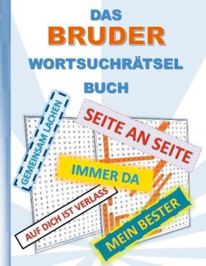 Ein besonderes Buch über den wohl wertvollsten und herzlichsten Menschen der Welt, dem Bruder. Ob du gerade eine Pause von deinen täglichen Pflichten machst, im Bus oder in der U-Bahn sitzt, auf etwas wartest, oder du einfach nur entspannen möchtest, jetzt kannst du dich auf unterhaltsame Weise mit den liebevollen Umschreibungen der brüderlichen Fürsorge beschäftigen. Das perfekte Geschenk für Brüder. Die Rätsel sind gut lesbar in großer Schrift gehalten. Die Lösungen finden sich ebenfalls im Buch. Wortsuchrätsel zu lösen ist eine sinnvolle Beschäftigung, ist motivierend und Training für die grauen Gehirnzellen! Perfekt auch als Geschenk oder Mitbringsel. Weitere Wortsuchrätselbücher von Brian Gagg: H I S T O R Y: 1970iger Jahre, 1980iger Jahre, 1990iger Jahre, 1980iger Jahre Retrospaß, 1.WELTKRIEG, 2.WELTKRIEG, S P O R T: ANGELN, BADMINTON, BASKETBALL, BOWLING, EISHOCKEY, FALLSCHIRMSPRINGEN, FELDHOCKEY, FUßBALL, GOLF, HANDBALL, MINIGOLF, POKERN, RADSPORT, REITSPORT, SCHACH, SCHWIMMSPORT, SKI SPORT, SPORTARTEN, SQUASH, TENNIS, TISCHTENNIS, VOLLEYBALL, F A M I L I E U N D B E Z I E H U N G E N: MUTTER, VATER, SCHWESTER, BRUDER, OMA, OPA, FREUNDSCHAFT, LIEBESZITATE, F R E I Z E I T U N D H O B B I E S: GRILLEN, SKAT, URLAUB, SMARTPHONE und HANDY, AUTOMARKEN, BLUMEN, GARTEN, HUNDE, KATZEN, J A H R E S Z E I T E N U N D -E R E I G N I S S E: FRÜHLING, SOMMER, HERBST, WINTER, WEIHNACHTEN, OSTERN, HALLOWEEN, GEBURTSTAG, R E L I O N: BIBELVERSE O R T E: BERLIN, MALLORCA, S O N S T I G E S: GLÜCK, UFO, SCIENCE FICTION, HORROR, KRANKENPFLEGE, KRIMINALITÄT, LEHRER, SCHULE, LUSTIGE SCHIMPFWORTE