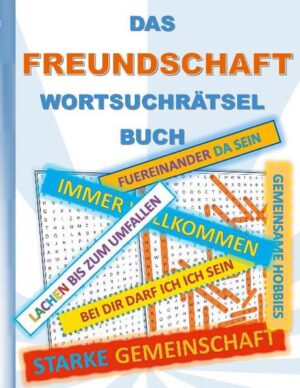 Ein besonderes Buch über die wohl wichtigste und bedeutendste außerfamiliäre Beziehung der Welt, der Freundschaft. Ob du gerade eine Pause von deinen täglichen Pflichten machst, im Bus oder in der U-Bahn sitzt, auf etwas wartest, oder du einfach nur entspannen möchtest, jetzt kannst du dich auf unterhaltsame Weise mit den treffenden Umschreibungen einer Freundschaft beschäftigen. Das perfekte Geschenk für den Freund oder die Freundin. Die Rätsel sind gut lesbar in großer Schrift gehalten. Die Lösungen finden sich ebenfalls im Buch. Wortsuchrätsel zu lösen ist eine sinnvolle Beschäftigung, ist motivierend und Training für die grauen Gehirnzellen! Perfekt auch als Geschenk oder Mitbringsel. Weitere Wortsuchrätselbücher von Brian Gagg: H I S T O R Y: 1970iger Jahre, 1980iger Jahre, 1990iger Jahre, 1980iger Jahre Retrospaß, 1.WELTKRIEG, 2.WELTKRIEG, S P O R T: ANGELN, BADMINTON, BASKETBALL, BOWLING, EISHOCKEY, FALLSCHIRMSPRINGEN, FELDHOCKEY, FUßBALL, GOLF, HANDBALL, MINIGOLF, POKERN, RADSPORT, REITSPORT, SCHACH, SCHWIMMSPORT, SKI SPORT, SPORTARTEN, SQUASH, TENNIS, TISCHTENNIS, VOLLEYBALL, F A M I L I E U N D B E Z I E H U N G E N: MUTTER, VATER, SCHWESTER, BRUDER, OMA, OPA, FREUNDSCHAFT, LIEBESZITATE, F R E I Z E I T U N D H O B B I E S: GRILLEN, SKAT, URLAUB, SMARTPHONE und HANDY, AUTOMARKEN, BLUMEN, GARTEN, HUNDE, KATZEN, J A H R E S Z E I T E N U N D -E R E I G N I S S E: FRÜHLING, SOMMER, HERBST, WINTER, WEIHNACHTEN, OSTERN, HALLOWEEN, GEBURTSTAG, R E L I O N: BIBELVERSE O R T E: BERLIN, MALLORCA, S O N S T I G E S: GLÜCK, UFO, SCIENCE FICTION, HORROR, KRANKENPFLEGE, KRIMINALITÄT, LEHRER, SCHULE, LUSTIGE SCHIMPFWORTE