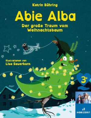 Abie Alba möchte Weihnachtsbaum werden! Als aber die Menschen in die Baumschule kommen, um ihre Weihnachtsbäume zu schlagen, wird Abie nicht ausgewählt. Abie ist tief enttäuscht. Um doch noch Weihnachtsbaum zu werden, zieht das Bäumchen an Heiligabend seine Wurzeln aus der Erde! Zusammen mit Teggie, einer frechen und vorlauten Winkelspinne, macht sich Abie auf den Weg zum Dorf. Mit dem Kauf dieser Sonderausgabe unterstützen Sie HORIZONT e.V. in Höhe von 3 Euro.