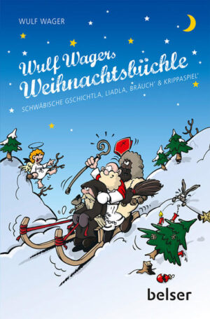 Längst läuft es an Weihnachten nicht so perfekt, wie man sich das in schwäbischen Familien wünscht. Da geht schon mal eine Posaune beim Putzen in Flammen auf, die Katze verwüstet die Weihnachtsdeko, die Töchter bekommen ein Barbiehaus als Geschenk, das der genervte Familienvater voller Verzweiflung aufbauen muss, der Christbaum wird vom Autodach gestohlen oder die Schwiegeroma kommt zu Besuch. Etliche solch amüsanter, manchmal aber auch besinnlicher „schöner Bescherungen“ hat Wulf Wager in kurze schwäbische Geschichten gepackt. Auch über Advents- und Weihnachtsbräuche erzählt Wager heiter und spannend zugleich. Alexander Linke versteht es vortrefflich, mit seinen Zeichnungen die Leser schon allein beim Betrachten zu amüsieren.