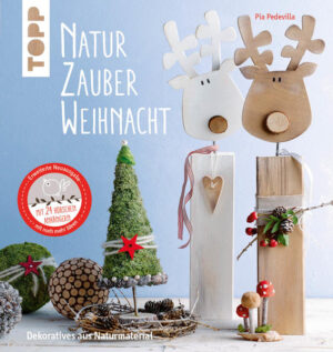 Vom Adventskranz bis zum Baumschmuck: In diesem Buch finden Sie über 40 bezaubernde Motive im typisch-liebevollen Pia-Pedevilla-Stil zum Selbermachen für natürlich-schöne Weihnachten. Aus Holzscheiten, Zapfen, Ästen, Zweigen, Beeren und vielem mehr, was draußen im Wald oder Garten zu finden ist, entstehen zauberhafte Dekorationen und kleine Gaben. Zusätzlich verziert werden die liebevoll gestalteten Modelle mit Knöpfen, Bändern, Perlen, Filz oder Wolle. Alle Modelle lassen sich dank genauer Vorlagen und übersichtlicher Schritt-für-Schritt-Anleitungen ganz einfach selbst basteln. Für ein naturzauberhaftes Weihnachten!