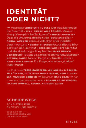 Gender, Hautfarbe, Herkunft, sexuelle Orientierung - die Liste lässt sich beliebig lang fortsetzen. Was ist Identität? Klar ist: Das Thema betrifft viele Menschen und löst äußerst kontroverse Debatten aus. Das Spektrum reicht dabei von einer radikal-emanzipatorischen Perspektive bis zu restaurativen Bestrebungen am äußersten rechten Rande der Politik. Die Heftigkeit der Diskussion verwundert nicht, entscheiden doch Identitätsangelegenheiten über Lebensschicksale bis tief in den Körper und den Geist hinein. Dabei erweisen sich liberale Demokratien als identitäts- und gendersensible Foren. Ihnen stehen Neue Ethiken" illiberaler Demokratien und totalitärer Staaten gegenüber, die auf ethnische Homogenität und Geschlechteruniformität zielen. Aber auch liberale Milieus diskutieren heftig über das erforderliche Maß an Identitätspolitik. Sowohl die Sprach- als auch die Geschlechterpolitik sind zutiefst umstritten. Brauchen wir eine Identität" und wenn ja, welche oder wie viele? Und lässt sich die Identitätsdebatte mittels anderer Konzepte erweitern? Scheidwege. Schriften für Skepsis und KritikJetzt in der Neuen EditionJean-Pierre WilsMit Beiträgen von:Christoph Türcke, Jean-Pierre Wils, Gunda Werner, Bernd Stiegler, Gerd Schwerhoff, Bettina Paust, Burkhard Liebsch, Tessa Ganserer und Kerstin Oldemeier, Hedi H. L. Claahsen-van der Grinten, Gottfried Maria Barth, Jill Lüscher, Mik Adrian Möschel, Gespräch mit Hans Joas, Adrian Holderegger, Regina Ammicht-Quinn, Marcus Düwell