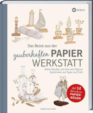 Charmante Bastelideen aus Papier und Draht: zum Verschenken und Dekorieren!  Willkommen in der Papierwerkstatt! Im vierten Band ihrer erfolgreichen Bastelbuch-Reihe zaubert die französische Bloggerin und Bastlerin Isabelle Guiot-Hullot neue filigrane Papierfiguren zu wunderschönen Themenwelten: „Am Meer“, „im Schnee“, „in der Natur“, „im Liebesglück“ und „Feste feiern“.  Egal, ob Sie Zeitungspapier oder alte Bücher upcyceln, Seidenpapier verarbeiten oder buntes Kraftpapier verwenden: Mit den kreativen Anleitungen aus der Papierwerkstatt werden Ihre DIY-Geschenke und Deko-Ideen zu einzigartigen Eyecatchern!  54 Bastel-Anleitungen mit 18 neuen Ideen für Papierdrahtfiguren und Papiersorten Technik-Tipps: Klebstoff, Draht, Kraftpapier - Was eignet sich am besten zum Basteln?  Basteln für Erwachsene - und für die ganze Familie! Mit leicht verständlichen Anleitungen und Schablonen Extra: Bogen mit verschiedenen Papieren zum Heraustrennen Karten selbst gestalten: DIY-Ideen für Weihnachten, Ostern oder zur Geburt   Schönheit im Alltag finden: Kleine Kunstwerke aus Papier selbst basteln   Basteln ist mehr als eine trendige Freizeitbeschäftigung. Wir nehmen uns bewusst Zeit dafür und schaffen so eine kleine Unterbrechung im Alltagstrubel. Die zarte Welt aus Papier, die Isabelle Guiot-Hullot in ihrem Bastelbuch kreiert, lässt uns nicht nur unsere Kreativität entfalten - sie ist auch eine kleine Übung in Achtsamkeit!  Die originellen Ideen laden zum Nachmachen und Experimentieren ein - Ihrer Fantasie sind keine Grenzen gesetzt! Kleine Kakteen, Vögel oder Papierblumen lassen sich ganz unkompliziert aus Papier und Draht herstellen. Gestalten Sie ein persönliches Weihnachtsgeschenk, die Tischdeko für den Osterbrunch oder basteln Sie die nächste Geburtstagskarte einfach selbst!  Ob persönliches Geschenk oder Deko-Element für die eigenen vier Wände - die grazilen Papierfiguren verbreiten einfach Freude!  »[…] mit einfachen Anleitungen und Schablonen lassen sich die 54 kreativen Projekte für Anlässe wie Hochzeit, Geburt, Weihnachten u. v. m. leicht umsetzen.« Salzburger Bauer   »160 Seiten mit Ideen, Anleitungen und Schablonen werden ergänzt durch 32 Papierbögen, mit denen sofort losgelegt werden kann.« creativ verpacken