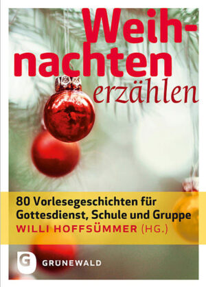 Wie könnte man besser vom Geheimnis der Weihnacht erzählen als in Geschichten? Willi Hoffsümmer hat für sein neues Buch 80 Vorlesegeschichten für die Advents- und Weihnachtszeit zusammengestellt und benutzerfreundlich aufbereitet. Allen Geschichten ist eine kurze Hinführung vorangestellt. Für die Verwendung in Gottesdienst, Schule und Gruppe ist die Vorlesedauer angegeben, ebenso, welche Geschichten sich für besondere Altersgruppen eignen. Eine Schatzkiste für alle, die nach anderen Worten suchen, um die weihnachtliche Botschaft zu verkünden.