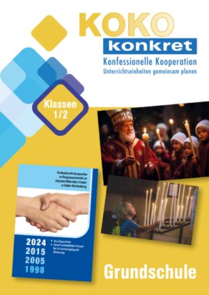 Die Publikation beinhaltet zwei konfessionell-kooperative Unterrichtseinheiten für die Klassenstufe 1/2. Diese sind: Hat der Nikolaus einen roten Mantel an? - Gott kommt zu den Menschen, aus Beispielcurriculum A und aus Beispielcurriculum B: Menschen fragen nach Gott - Menschen sprechen mit Gott.