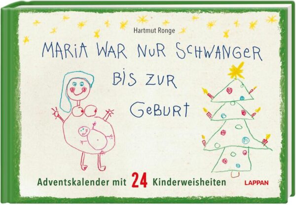 Leider hielt es der Verlag Lappan nicht für nötig, bei der Anmeldung im Verzeichnis lieferbarer Bücher sorgfältig zu arbeiten und das Buch Maria war nur schwanger bis zur Geburt - Adventskalender mit 24 Kinderweisheiten von Hartmut Ronge mit einer Inhaltsangabe auszustatten.