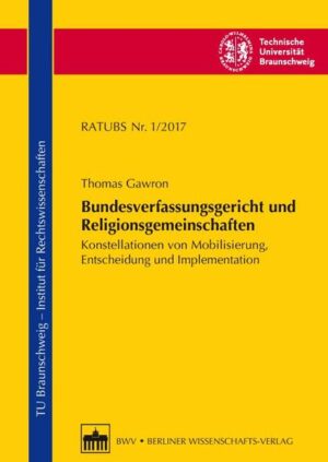 Thomas Gawron untersucht in rechtssoziologischer Perspektive das Verhältnis zwischen Bundesverfassungsgericht und Kirchen/Religionsgemeinschaften und markiert Konstellationen von Mobilisierung, judizieller Entscheidung und Implementation. Gegenstand seiner Untersuchung bilden 13 Leitentscheidungen des Bundesverfassungsgerichts: Konfessionelle Krankenhäuser, Kruzifix, Unterrichtsfach Lebensgestaltung-Ethik-Religionskunde, Kopftücher und die Berliner Adventssonntagsregelung. °°°°Als Ergebnisse der Fallstudien sind der hohe Beschwerdeerfolg der Mobilisierungsakteure, die Zerstrittenheit der Karlsruher Richterkollegien, offener Widerstand gegen bundesverfassungsgerichtliche Judize und misslingende Implementation festzuhalten. Das Interesse am Implementationsprozess impliziert Fragen nach Abnahmebereitschaft und interner Verarbeitung in den Sphären der Implementationsakteure: juristische Expertise von Großkirchen, Unternehmensverbänden sowie Gewerkschaften und von kleinen mitgliedergeringen Religionsgemeinschaften fällt auseinander.°°